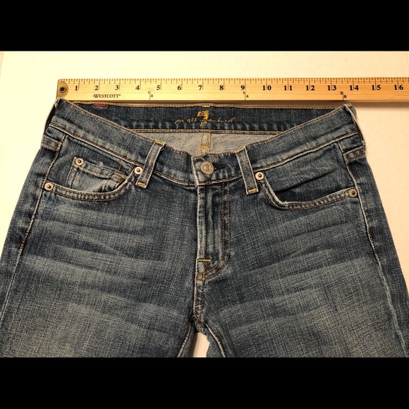 👖7FAMK Bootcut Blue Jeans Size 26 - Picture 2 of 8
